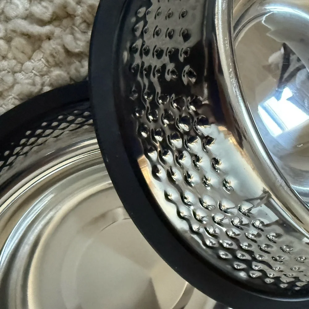 Premium Stainless Steel Dog Bowls with Non-Slip Black Base hammered set of 2